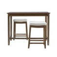 thumbnail image 3 of Linon Claridge 3-Piece Counter Height Tavern Set, Rustic Brown with Natural Linen Stripe, 3 of 8