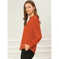 thumbnail image 4 of Dde San Patricio profesional Blusas de gade manlarcon cuello alto elegante pamujer  Rojo marrón XS, 4 of 6