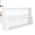 thumbnail image 6 of Harper & Bright Designs Twin Size Car Bed with Storage Shelves, Wood Platform Bed with Car-shape for Boys and Girls, Brown+White, 6 of 11