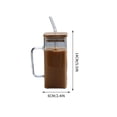 thumbnail image 3 of High Temperature Resistant Glass Water Cup with Straw and Handle,14Oz Clear Tumbler for Summer Hydration Perfect,Students and Travel, 3 of 6