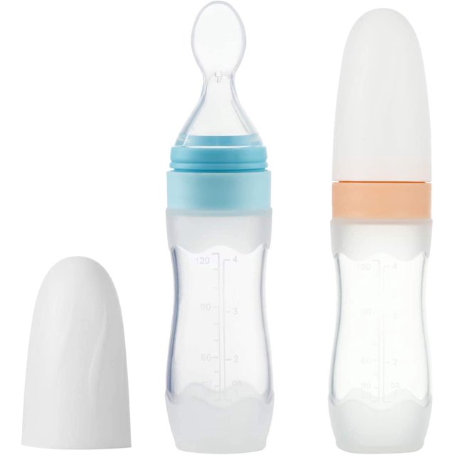 2 cucharas dispensadoras de comida para bebés de silicona, alimentador de frutas para bebés de 4 oz Sincero Electrónica