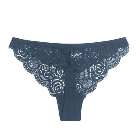 BYOIMUD Women s Lace Thong Panty Breathable Sexy Thongs High Cut Breathable Sexy Cheeky Cute Clothes Fashion Gift for Women 2023 Gray XXL