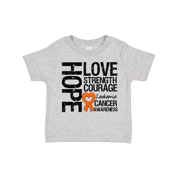 Inktastic Leukemia Cancer Hope Love Strength Boys or Girls Toddler T-Shirt
