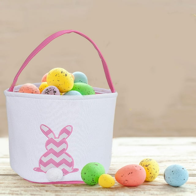 Cesta de Pascua Macarena Cubo de conejo decoración rosa