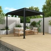 Mirador 10x 10 Outdoor Pergola, 80S Steel Frame w/ Adjustable Louvers Roof for Garden, Patio, Backyard, Charcoal