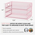 thumbnail image 2 of Letter Tray Paper Organizer with Handle Sliding Tray Metal Mesh Desk File Folder Paper Sorter Organizer for Home Office School Desk Supplies Organization, 2 of 7