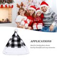 thumbnail image 4 of Gorro navideño de fieltro gorro navideño a cuadros en blanco y negro cálido y cómodo para adultos y niños ANGGREK Otros, 4 of 8