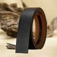 thumbnail image 3 of Men Automatic Buckle Belt Men Genuine Leather Belt Two-layer Cowhide Retro Style Buckleless Design Waistband, 3 of 8