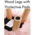 thumbnail image 6 of BirdRock Home Faux Fur Foot Stool Ottoman with Wood Legs - Pink, 6 of 9