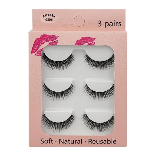3 Pairs 3d Mink Eyelashes Natrual Makeup Full Strip Lashes False Mink Lashes Thick 3d Talse Eyelashes