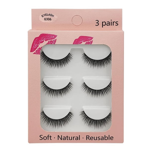 Pestañas Postizas Racimos Pestañas Postizas Naturales Blackest Black Maybelline pares de pestañas de visón 3d, maquillaje natural, pestañas de tira completa, pestañas postizas d(Compre 2 y ahorre 10%)