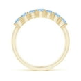 thumbnail image 2 of ANGARA Natural Half Eternity Seven Stone Aquamarine Wedding Ring in 14K Yellow Gold for Women (Size-3mm) | March Birthstone, Birthday, Anniversary, Jewelry Gift for Women | Natural Aquamarine Ring, 2 of 11