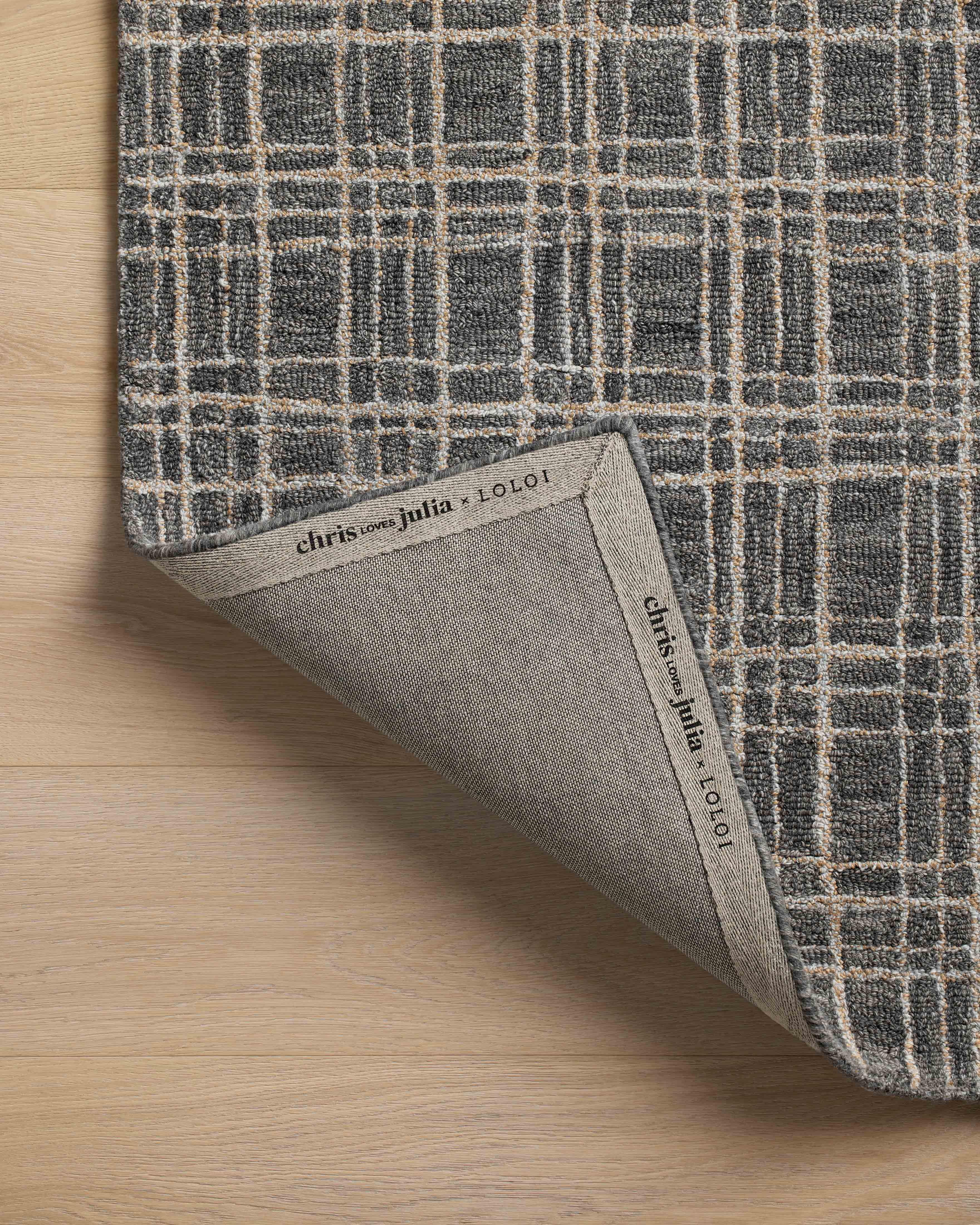 Chris Loves Julia x Loloi Polly Graphite / Pebble 2'-0" x 5'-0" Accent Rug