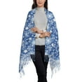 thumbnail image 2 of Xecao whiet Snowflake blue background Pattern Womens Winter Scarf Fall Scarf Oversized Large Scarf for Women Warm Shawl Wrap, 2 of 8