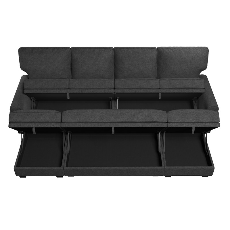 HONBAY Convertible Sofa Bed Storage Sleeper Sectional Sofa Couch with