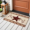 thumbnail image 4 of Red Texas Star Rustic Entryway Rug 2'x3'&nbsp; Non Slip Front Door Mats, Farmhouse Berry Brown Wooden Entrance Rugs Indoor Outdoor Carpet, Washable Floor Mats Small Area Rug for Bedroom Kitchen, 4 of 8