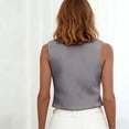 thumbnail image 6 of BUIGTTKLOP Women's Sleeveless Black Vest Tops Button down Open Front Short Blazer Vest Work Office, 6 of 6
