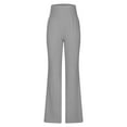 thumbnail image 6 of CFLVAEK Bootcut Yoga Pants for Women with Pockets Butt Lifting High Waist Flare Leggings Solid Color Tummy Control Running Workout Leggings Gray M, 6 of 8