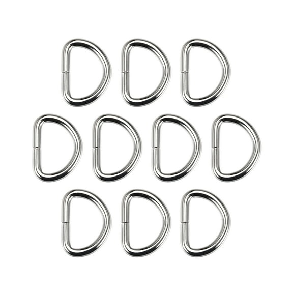 Uxcell D Ring Buckle 1" Metal Semi-Circular Bag Belt Hardware Craft Accessories Silver Tone 10Pcs
