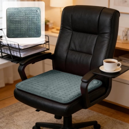 PpgejGEK Electric Heated Seat Cushion Winter Warmer 45x45x1.2cm / 17.71x17.71x0.47in Fast Heating with 3 Settings Portable for Office Home Car Sofa