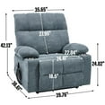 thumbnail image 7 of GVN Reclining Sofa Chair with 8-Point Vibration Massage, Lumbar Heating and Dual Cup Holders, Home Reclining Seating with Dual Motor Chenille Power Lift, Gray, 7 of 7