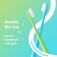 thumbnail image 2 of hello Adult Soft Bristle Toothbrush Pack, Blue and Green, 2 Count, 2 of 9
