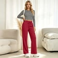 thumbnail image 5 of Lumtrix Womens Straight Leg Baggy Sweatpants | High Waisted Loose Fit Track Pants with Pockets, Soft Comfy, Casual Lounge & Travel Fall Winter Slacks Red M, 5 of 7