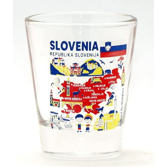 Slovenia Landmarks and Icons Collage Shot Glass