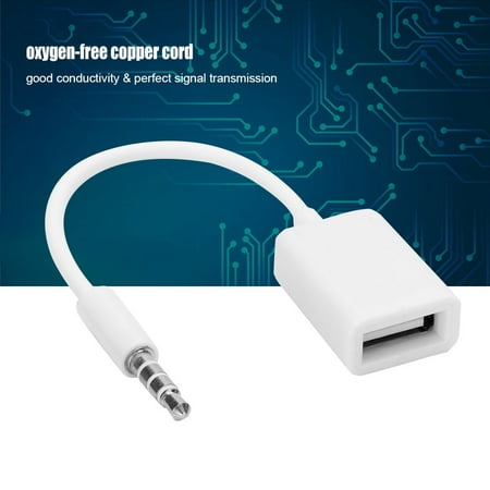 Kritne 3.5mm to USB Cable,3.5mm Male Plug Jack To USB Female AUX Audio Cable Converter Adapter Cord