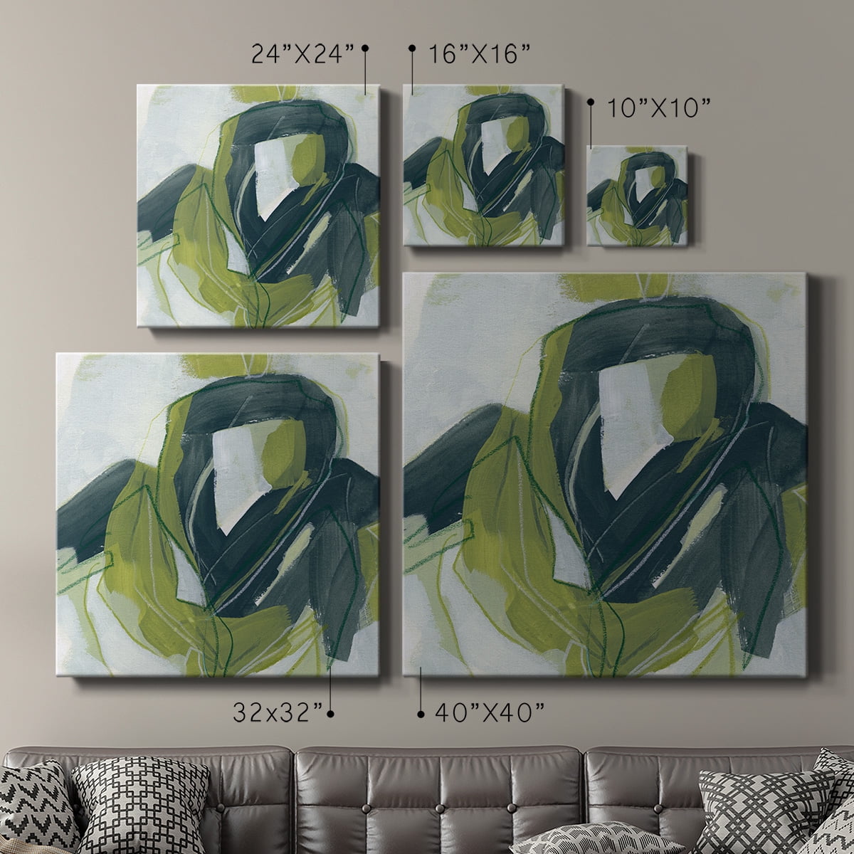 Wexford Home Verdigris Motion III-Premium Gallery Wrapped Canvas, 24" x 24" - Ready to Hang