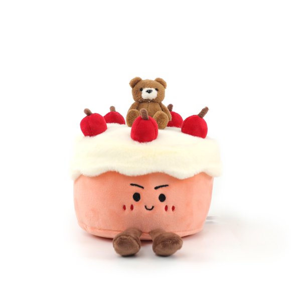 Tarta de cumpleaños de peluche RECUR, color rosa, crema, tarta, comida
