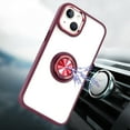 thumbnail image 4 of Ring Case Compatible with Apple iPhone 14 Pro Max (6.7") Magnetic Ring Stand Holder Hybrid Thick Chromed Kickstand Color Frame TPU + Hard PC Cover [ Burgundy ], 4 of 4