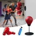 thumbnail image 2 of Red Desktop Punching Ball With Kids Gloves Plastic Material With Pump For Stress Relief Boxing Training Speed Ball Design For Children Fun And Fitness Activity A, 2 of 8