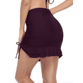 thumbnail image 4 of Hilor Women's High Waisted Bikini Bottom Side Pull Tie Ruffled Swim Skirts, 4 of 6