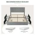 thumbnail image 6 of Amolife Full Size Platform Bed Frame with Square-stitched Headboard and 4 Drawers, Light Gray, 6 of 7