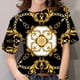 thumbnail image 4 of Camisetas de manga corta para mujer, Tops 3D, camisas barrocas de lujo, ropa de diseñador, camiseta informal de gran tamaño con cuello redondo, 4 of 4
