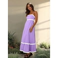 thumbnail image 2 of Women'S 2025 Summer Flowy Maxi Dress Casual Sleeveless Spaghetti Strap Ruffle Beach Long Dresses Taro  M, 2 of 4
