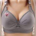 thumbnail image 2 of Women's Wireless Bra Plus Size Breathable Daily Underwear Small Print Bra Gray XS-4XL, 2 of 4