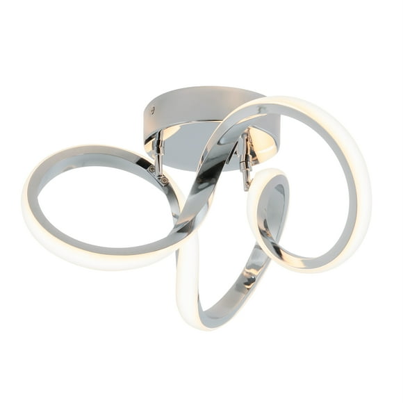 Artika Swirl Modern Flush Mount Ceiling Light Fixture, Chrome