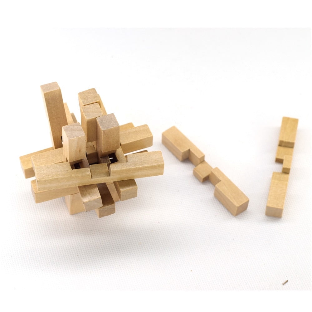 Holz Intelligenz Spielzeug Chinesisch Gehirn Teaser Spiel 3D IQ Puzzle L8J2 1X