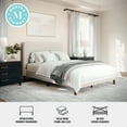thumbnail image 3 of Martha Stewart Britta Full Upholstered Platform Bed with Rounded Headboard, Piped Detailing and Cushioned Siderails, Wood Slat Bottom, No Box Spring Needed, Beige, 3 of 11