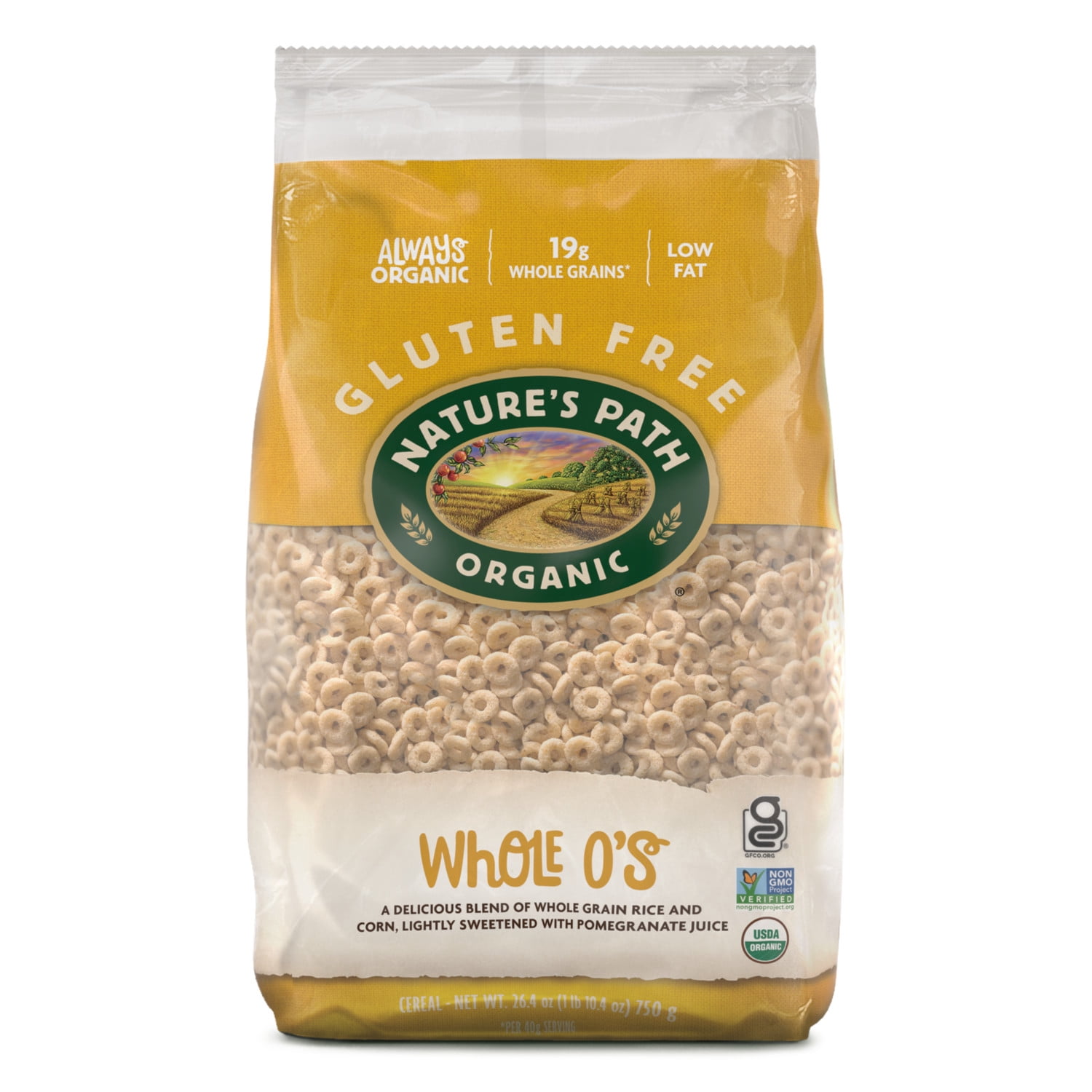 Nature's Path Organic Whole O's Breakfast Cereal, 26.4oz Bag (pack of 6)