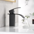 thumbnail image 5 of SUMERAIN Matte Black Waterfall Bathroom Sink Faucet, Lead-Free 304 Stainless Steel Single Hole Vanity Faucet, 5 of 11