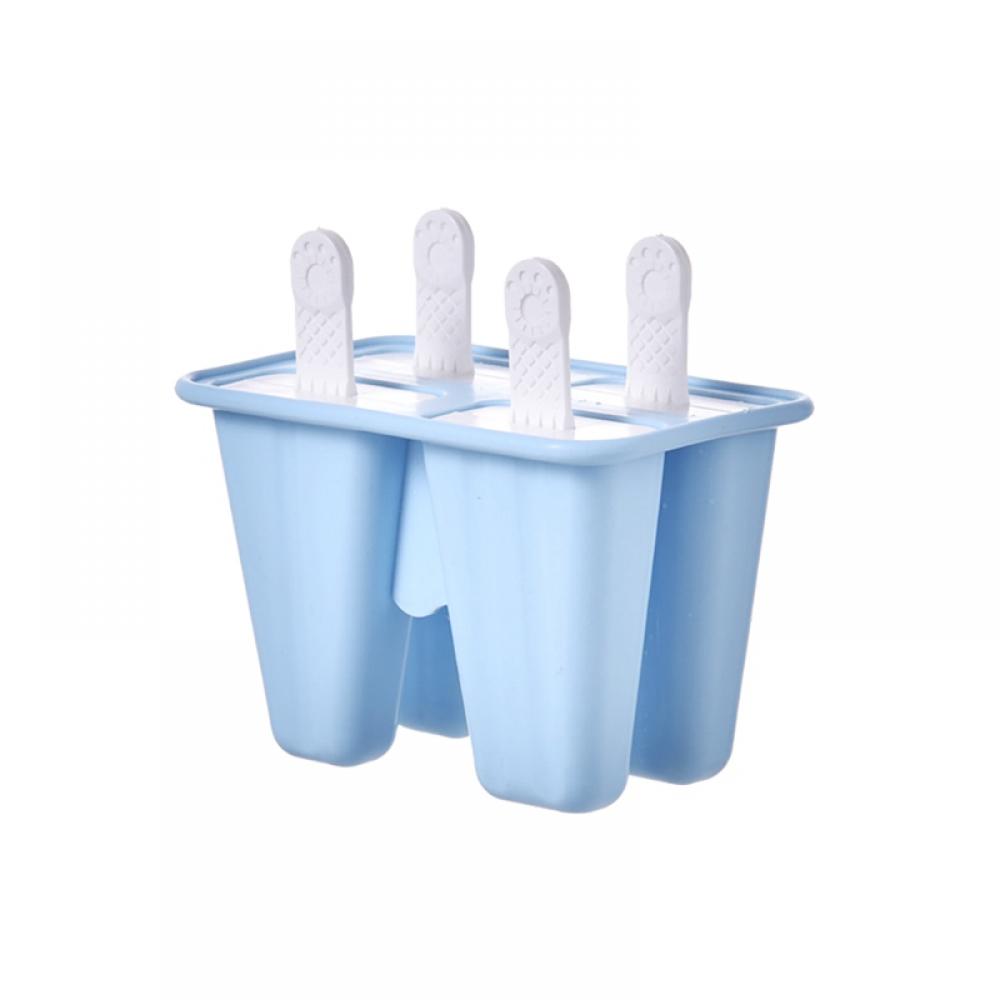 Topwoner Popsicle Mold Ice Mold Silicone Ice Tray DIY Popsicle Mold With Handle,Makes 4 Popsicles Silicone Ice Pop Molds Homemade DIY Holders Reusable Easy Release Ice Cream Mold - image 1 of 9