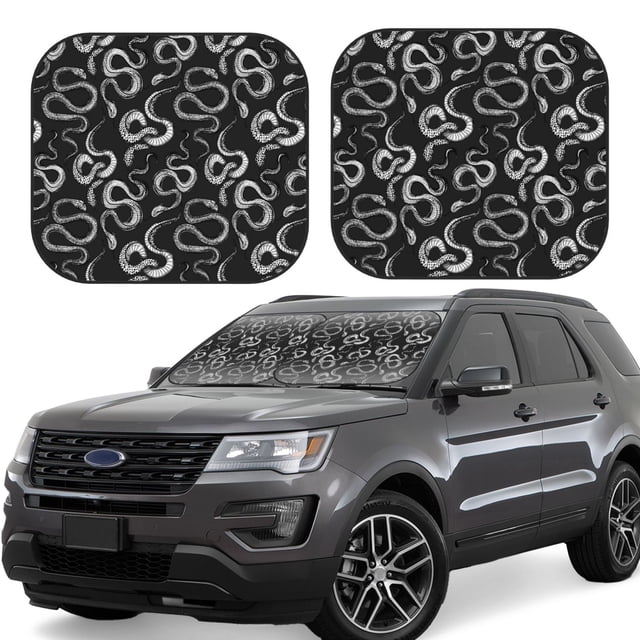 Wukai Snake Car Front Windshield Sun Shade,Sun Visor Shield Block Automotive Interior Protector Blocks UV Rays-Medium