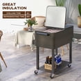thumbnail image 3 of Chariot-bar Refroidisseur de Boissons d'Extérieur de 67 Qt avec Roues Roulantes, Coffre à Glace Isolé Gris avec Tablette de Rangement Inférieure et Ouvre-Bouteille Intégré pour Patio, Jardin et Fêtes BBQ, 3 of 7