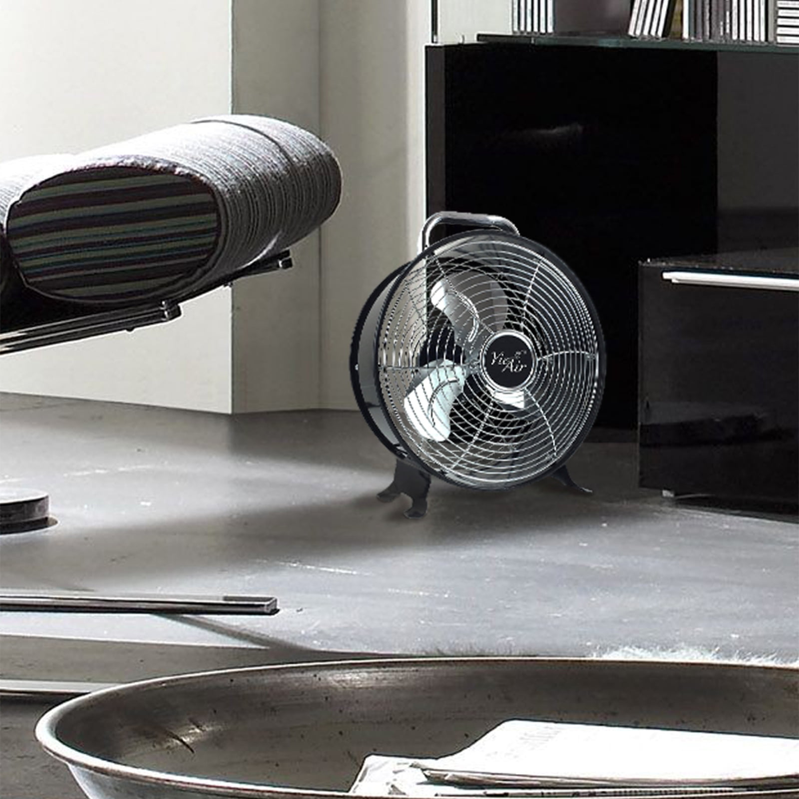VieAir 12" 2-Speed High Velocity Floor Fans Black