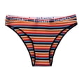 thumbnail image 4 of Rigardu Hot Sale!! 2025 Trendy Panties for Women Soft Low Waisted Underwear Cheeky High Cut Stretch Ladies Briefs Colorful Summer Cotton Striped Briefs French Underwear Underpants Girl Panty D M, 4 of 7