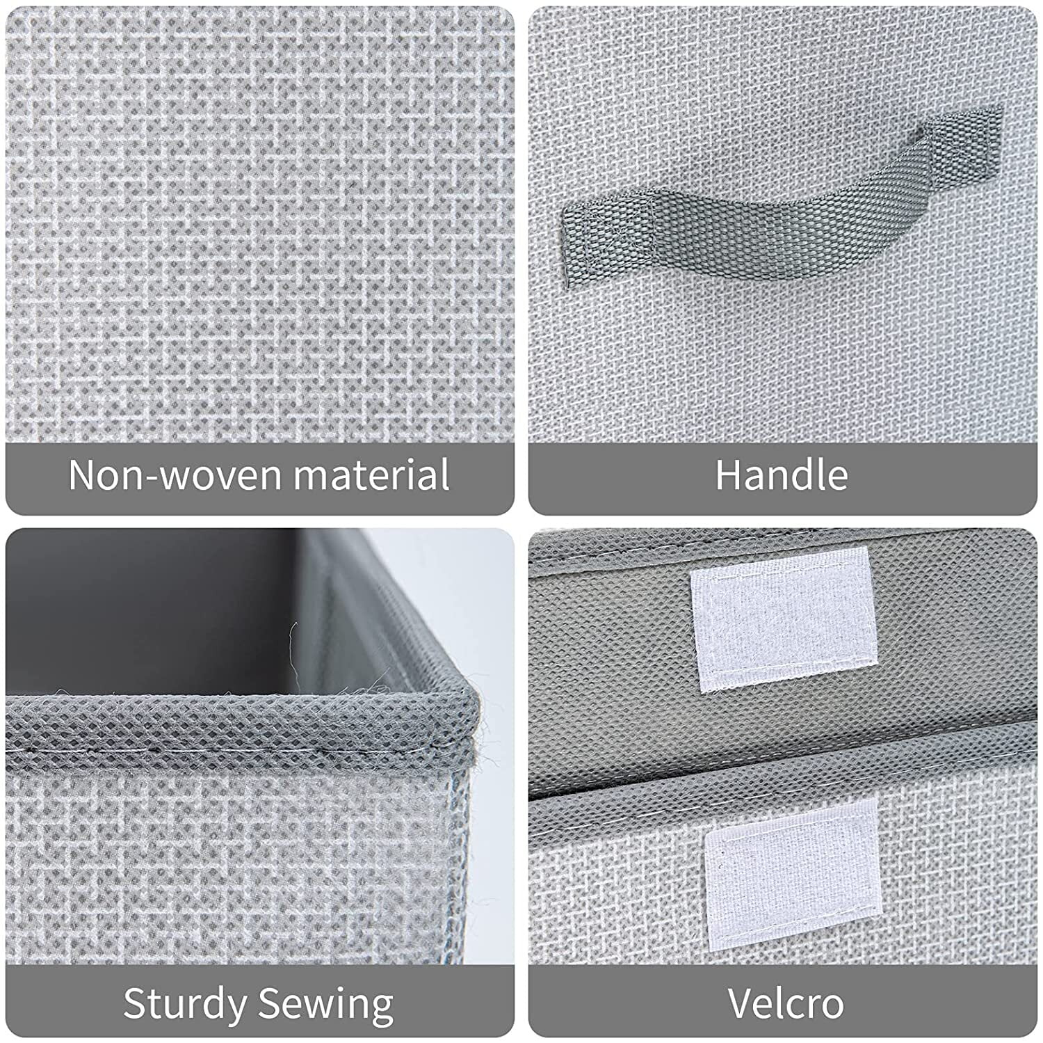 DIMJ Storage Bins with Lids, 3 Pcs Large Foldable Fabric Closet
