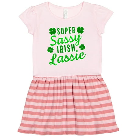 

Inktastic Super Sassy Irish Lassy with Green 4 Leaf Clovers Gift Toddler Girl Dress